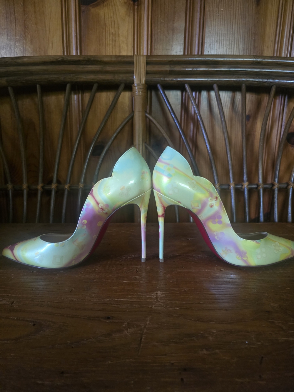 Christian Louboutin Hot Chick 100 Multi Patent Stiletto Pumps